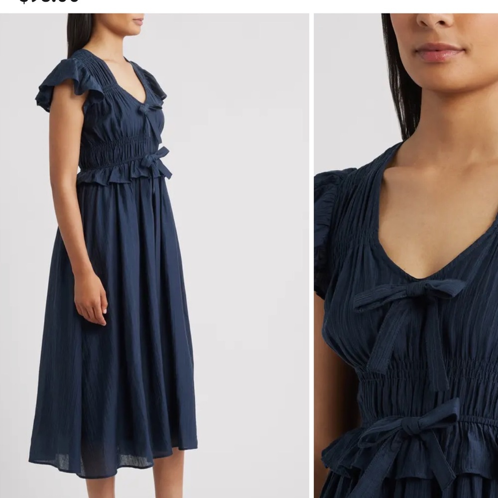 Brand New Moon River Deep Blue Midi Dress - Picture 3 of 5